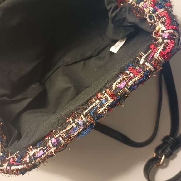 Social Threads Tweed Multi Dumpling Clutch/Purse/Bag - Picture 5 of 9